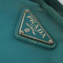 PRADA Tote Bag Nylon 2way Turquoise Blue Silver Auth ti3401-18