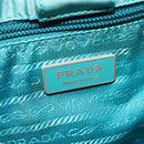 PRADA Tote Bag Nylon 2way Turquoise Blue Silver Auth ti3401-19