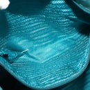 PRADA Tote Bag Nylon 2way Turquoise Blue Silver Auth ti3401-22