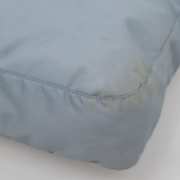 PRADA Shoulder Bag Nylon Light Blue Silver Auth ti3402