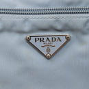 PRADA Shoulder Bag Nylon Light Blue Silver Auth ti3402-17