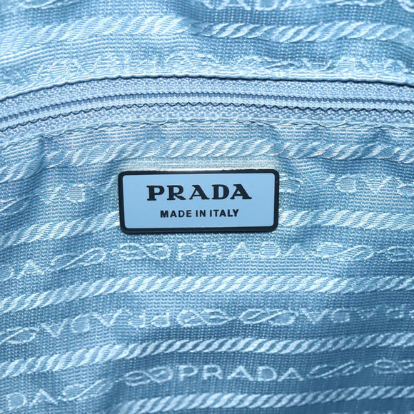 PRADA Shoulder Bag Nylon Light Blue Silver Auth ti3402
