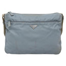 PRADA Shoulder Bag Nylon Light Blue Silver Auth ti3402-13