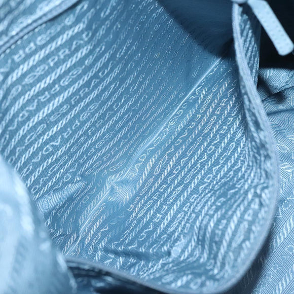 PRADA Shoulder Bag Nylon Light Blue Silver Auth ti3402