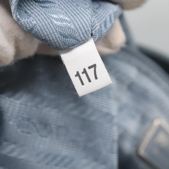 PRADA Shoulder Bag Nylon Light Blue Silver Auth ti3402