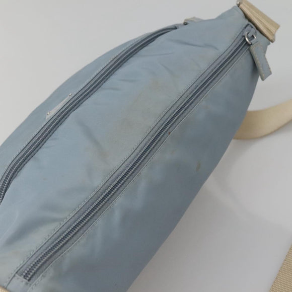 PRADA Shoulder Bag Nylon Light Blue Silver Auth ti3402