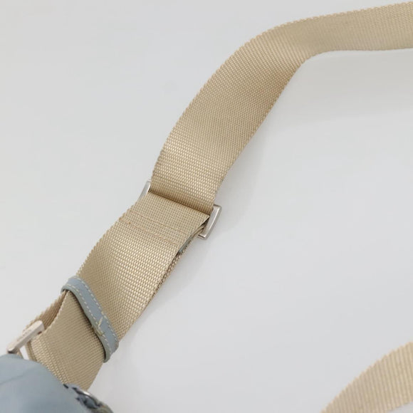 PRADA Shoulder Bag Nylon Light Blue Silver Auth ti3402