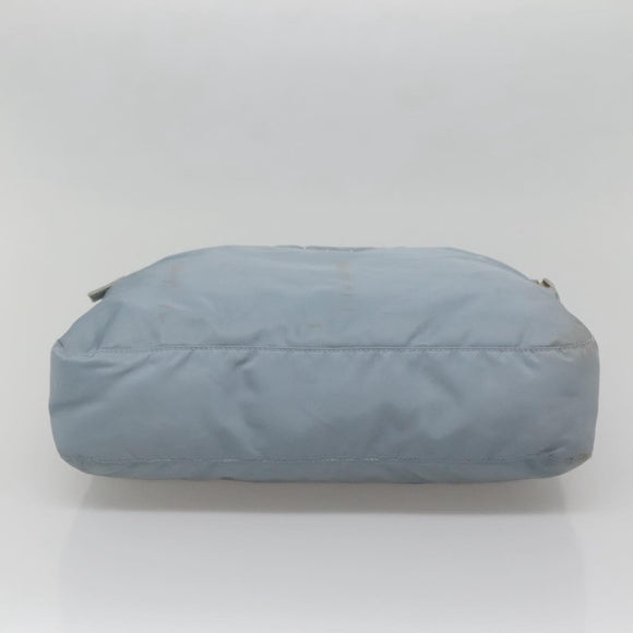 PRADA Shoulder Bag Nylon Light Blue Silver Auth ti3402