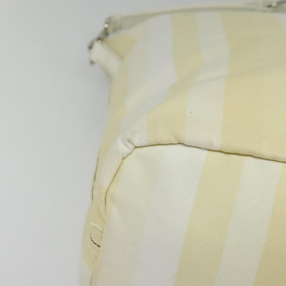 PRADA Hand Bag Nylon 2way Beige Silver Auth ti3404