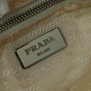 PRADA Hand Bag Nylon 2way Beige Silver Auth ti3404-10