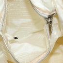 PRADA Hand Bag Nylon 2way Beige Silver Auth ti3404-22