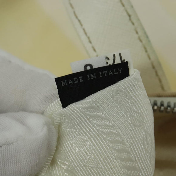 PRADA Hand Bag Nylon 2way Beige Silver Auth ti3404