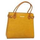 Burberrys Hand Bag Leather Yellow Gold Auth ti3406-1