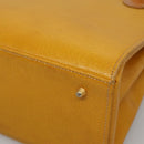 Burberrys Hand Bag Leather Yellow Gold Auth ti3406-9