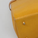 Burberrys Hand Bag Leather Yellow Gold Auth ti3406-14