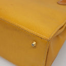 Burberrys Hand Bag Leather Yellow Gold Auth ti3406-15