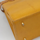 Burberrys Hand Bag Leather Yellow Gold Auth ti3406-16