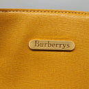 Burberrys Hand Bag Leather Yellow Gold Auth ti3406-10