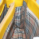 Burberrys Hand Bag Leather Yellow Gold Auth ti3406-18
