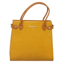 Burberrys Hand Bag Leather Yellow Gold Auth ti3406-13