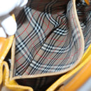 Burberrys Hand Bag Leather Yellow Gold Auth ti3406-20