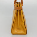 Burberrys Hand Bag Leather Yellow Gold Auth ti3406-4