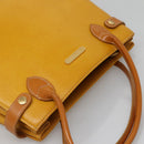 Burberrys Hand Bag Leather Yellow Gold Auth ti3406-6