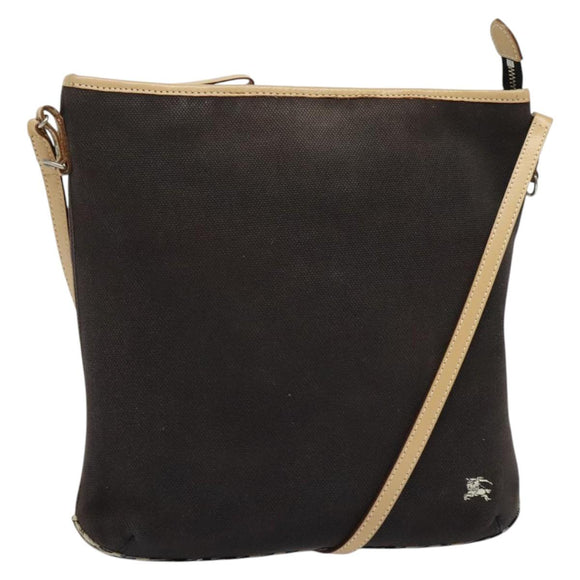 BURBERRY Blue Label Shoulder Bag Canvas Black Silver Auth ti3407