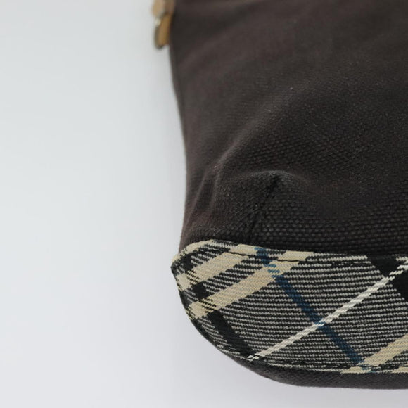 BURBERRY Blue Label Shoulder Bag Canvas Black Silver Auth ti3407