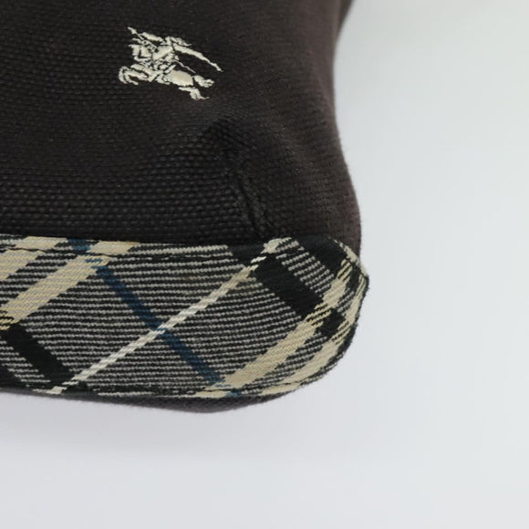 BURBERRY Blue Label Shoulder Bag Canvas Black Silver Auth ti3407