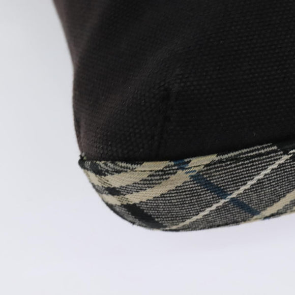 BURBERRY Blue Label Shoulder Bag Canvas Black Silver Auth ti3407