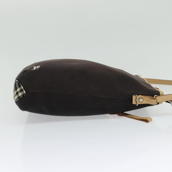 BURBERRY Blue Label Shoulder Bag Canvas Black Silver Auth ti3407