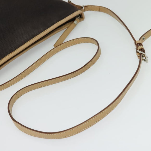 BURBERRY Blue Label Shoulder Bag Canvas Black Silver Auth ti3407