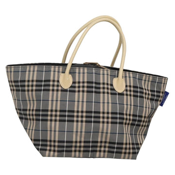 BURBERRY Blue Label Nova Check Tote Bag Nylon Gray Auth ti3408