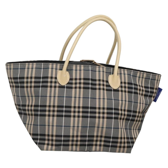 BURBERRY Blue Label Nova Check Tote Bag Nylon Gray Auth ti3408