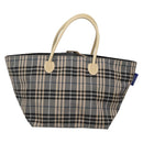 BURBERRY Blue Label Nova Check Tote Bag Nylon Gray Auth ti3408-13