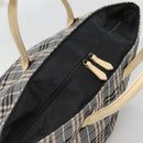 BURBERRY Blue Label Nova Check Tote Bag Nylon Gray Auth ti3408-6