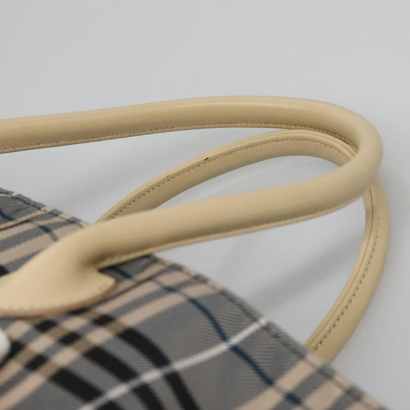 BURBERRY Blue Label Nova Check Tote Bag Nylon Gray Auth ti3408