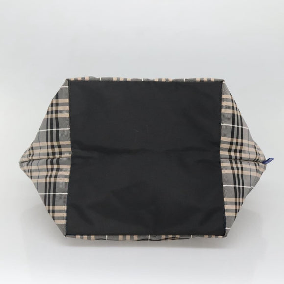 BURBERRY Blue Label Nova Check Tote Bag Nylon Gray Auth ti3408