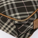 BURBERRY Nova Check Blue Label Shoulder Bag Canvas Brown Gold Auth ti3409-15