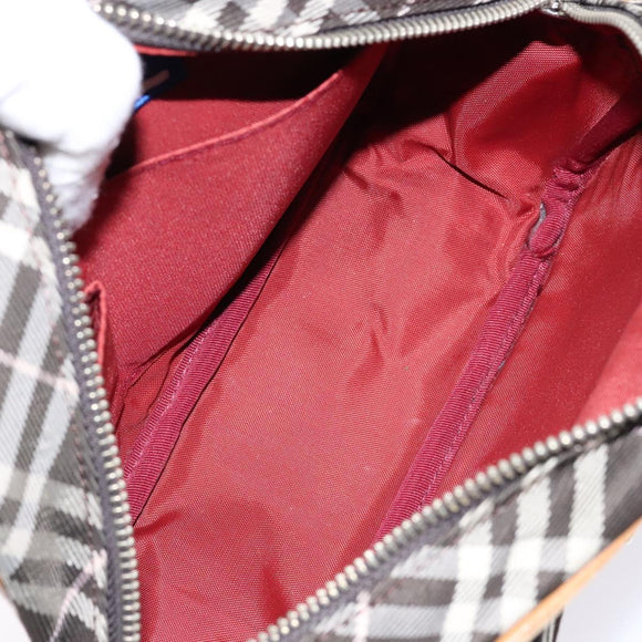 BURBERRY Nova Check Blue Label Shoulder Bag Canvas Brown Gold Auth ti3409