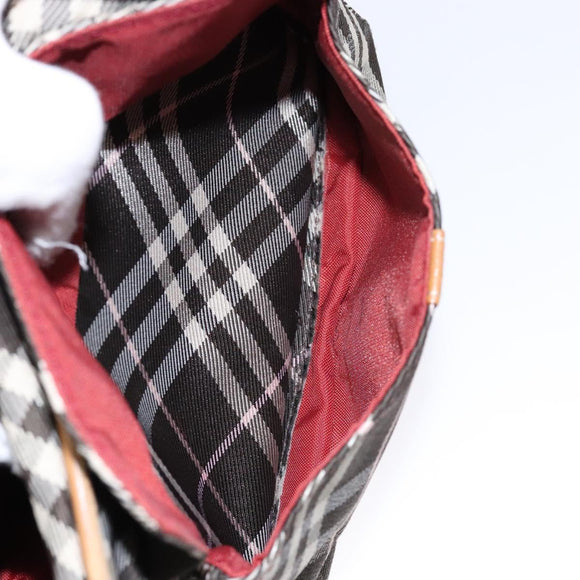 BURBERRY Nova Check Blue Label Shoulder Bag Canvas Brown Gold Auth ti3409