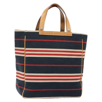 BURBERRY Blue Label Hand Bag Canvas Navy Silver Auth ti3410