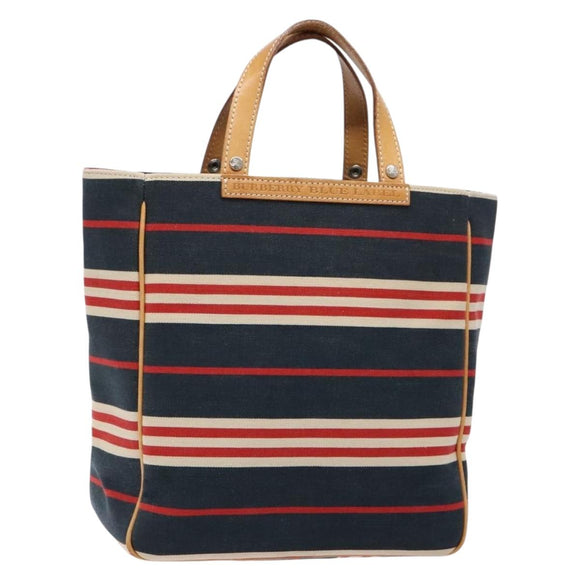 BURBERRY Blue Label Hand Bag Canvas Navy Silver Auth ti3410