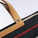 BURBERRY Blue Label Hand Bag Canvas Navy Silver Auth ti3410-17