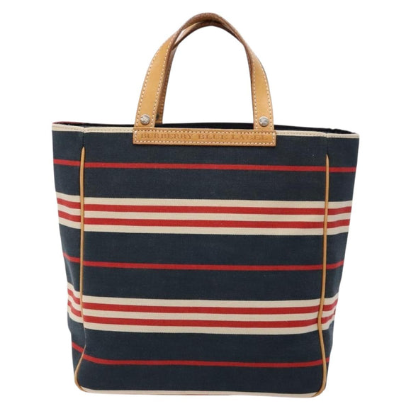 BURBERRY Blue Label Hand Bag Canvas Navy Silver Auth ti3410