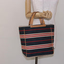 BURBERRY Blue Label Hand Bag Canvas Navy Silver Auth ti3410-22