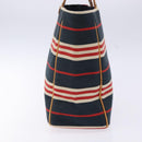 BURBERRY Blue Label Hand Bag Canvas Navy Silver Auth ti3410-4