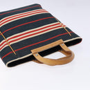 BURBERRY Blue Label Hand Bag Canvas Navy Silver Auth ti3410-6