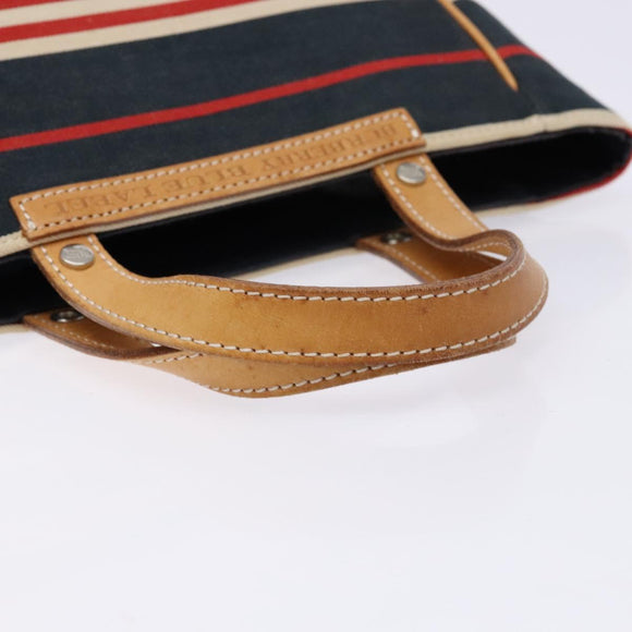 BURBERRY Blue Label Hand Bag Canvas Navy Silver Auth ti3410